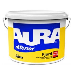 Краска для стен и потолков моющаяся матовая "AURA FJORD"  - 15 л.