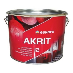 Краска для стен и потолков п/матовая "Eskaro  Akrit-12" - 2.7 л.