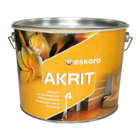 Краска для стен и потолков глубокоматовая "Eskaro Akrit-4" - 0,95л 