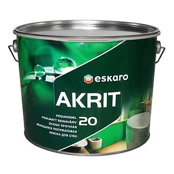 Краска для стен и потолков п/матовая "Eskaro   Akrit-20" - 9,5  л.
