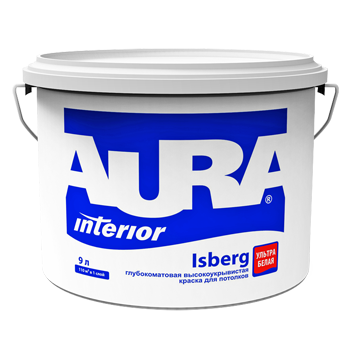 Краска для потолка глубокоматовая "AURA ISBERG" - 2,7 л.