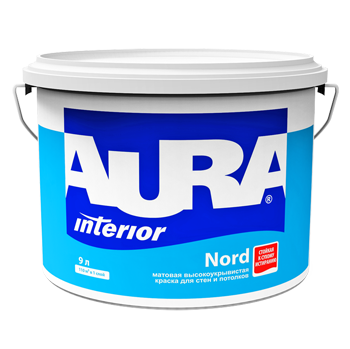 Краска для стен и потолков интерьерная "AURA NORD"  - 2.7 л.