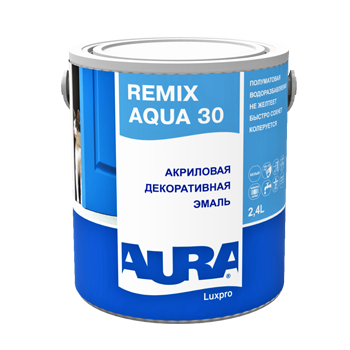 Акриловая эмаль п/матовая"AURA  LUXPRO REMIX AQUA 30" -  2.4 л.