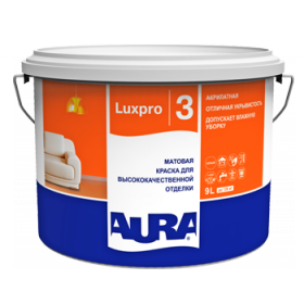 Краская для стен и потолков "AURA  Luxpro 3 Velvet" - 9л